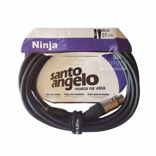 Cabo Microfone Xlr Fêmea P10 Mono Santo Angelo Ninja 4,57m