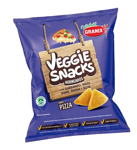 Veggie Snacks Sabor Pizza Vegano Horneados Salado 90g Granix