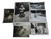 Comprar 6 Fotos Antiguas: Adultos En Bicicletas Y Niños En Triciclos