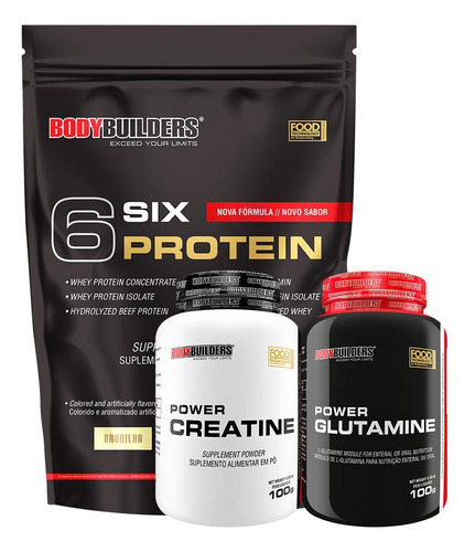 Kit 6 Six Protein 2kg+ Power Creatina 100g+ Power