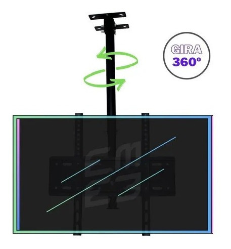 Imagen 3 de 8 de Soporte Tv Techo Pared Ajustable 26 A 60