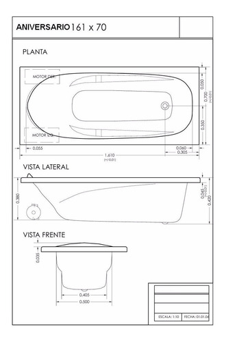 Imagen 4 de 10 de Hidromasaje 140 X 70 6 Jets Sopapa + Tapa Envio Gratis
