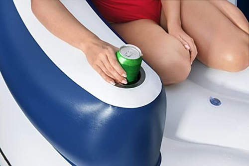 Inflable Acuático Para 4 Personas Flotador Con Potavasos