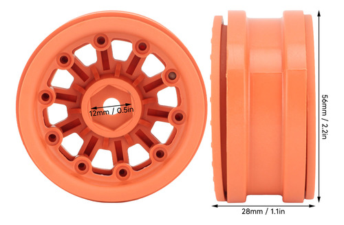 Llanta Beadlock Naranja, Llantas De 1.9 Pulgadas, Llantas Rc