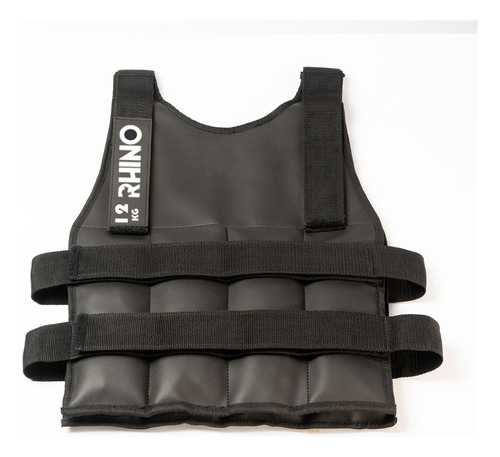 Chaleco Con Peso 12kg Resistencia Fitness Rhino - Queoferta Negro