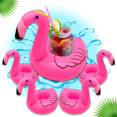 6 Portavasos Flamingo Inflables Fiesta Alberca Piscina Play 