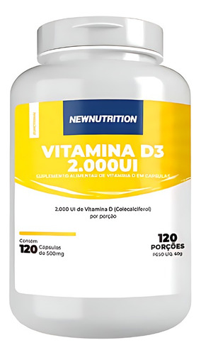 Vitamina D 3 2000 Ui 120 Capsulas Softgels Newnutrition