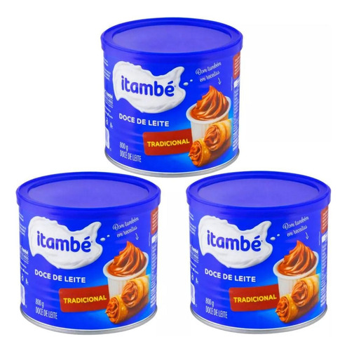 Kit C/3 Doce De Leite Tradicional Itambé Lata 800g