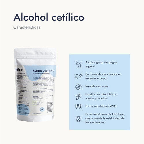 Alcohol Cetilico Emoliente Y Co Emulsionante 500g