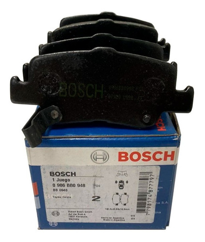 Pastilla De Freno Trasera Bosch Para Corolla 2008-2014