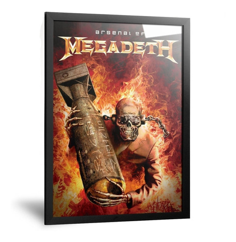 Cuadros Megadeth Arsenal Of Heavy Metal Rock Enmarcado 35x50