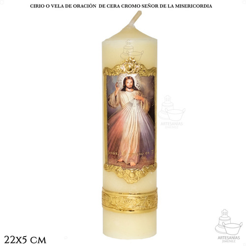 Imagen 1 de 5 de Cirio O Vela De Oración Señor De La Misericordia