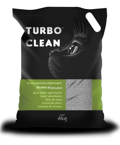 Arena Sanitaria Para Gatos Turbo Clean Aroma Manzana 4kg