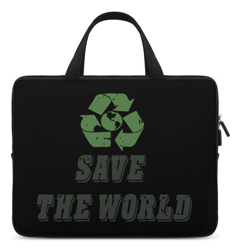 Bolsa Delgada Para Computadora Portatil Save The World
