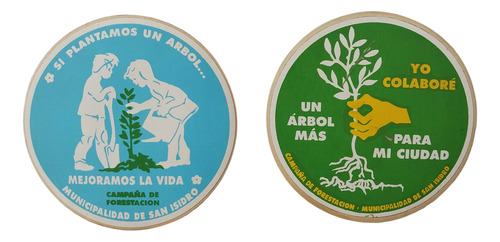 Calcos Stickers Set X2 Campaña Forestación San Isidro 1990s