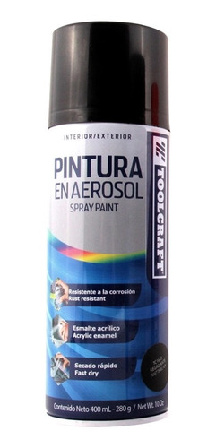 Pintura Aerosol 400ml Negro Mate Tc - Ml A $20