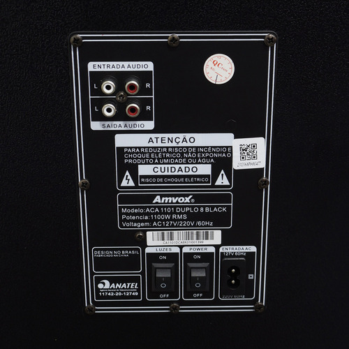 Caixa Som Amplificada Bluetooth 1100w Rms Usb 2 Microfone