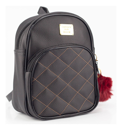 Mini Mochilinha Bolsa De Costas Feminina Meninina Linda Moda Cor Preto