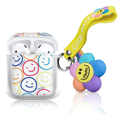 AirPods Case Cover,cute Double Side Smiley Face Clear S...