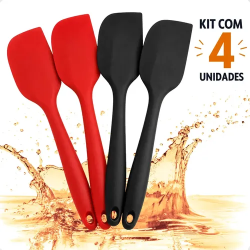 Kit 4 Espátula Silicone Cozinha Reforçada Pão Duro Premium 27cm p...