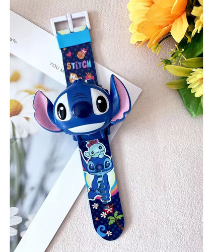 Reloj Proyector Niños Dibujos Animados 24 Imágenes Stitch