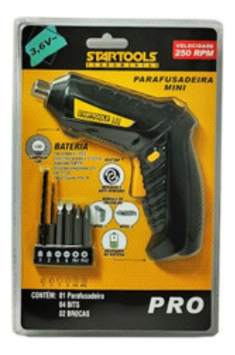 Mini Parafusadeira Sem Fio Startools Ferramentas 3,6v Led