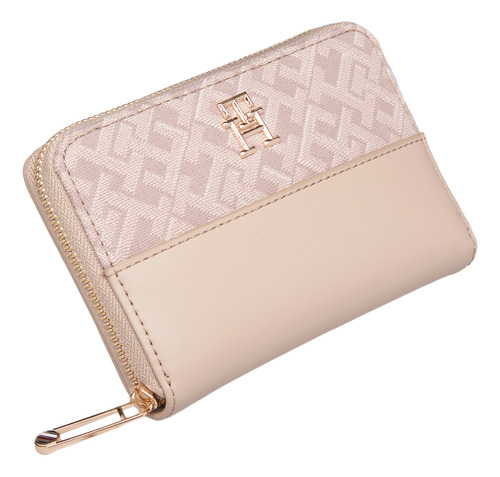 Cartera De Mujer Con Cremallera Color Beige Tommy Hilfiger