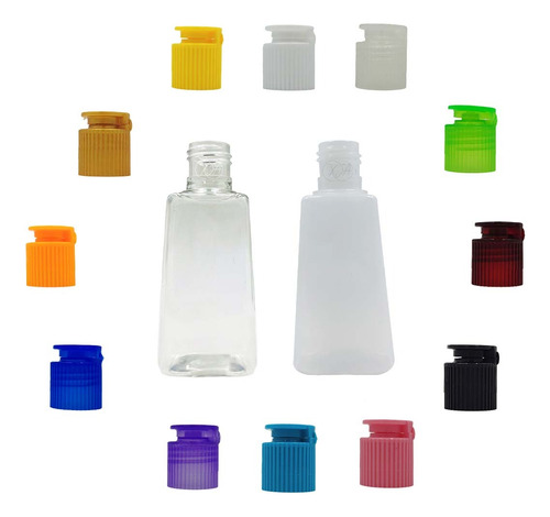 50 Envase Gel Antibacterial 30 Ml Con Tapas Colores Recuerdo