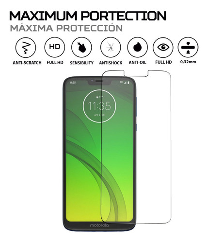 Imagen 2 de 6 de Protector De Pantalla Anti-shock Motorola Moto G7 Power