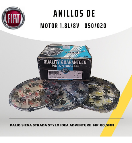 Anillos De Fiat Palio Siena Stylo Idea  1,8 050/020 (80.5mm)