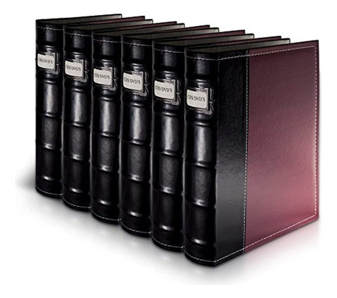 Bellagioitalia Burgundy Dvd Storage Binder Set Almacena Hast