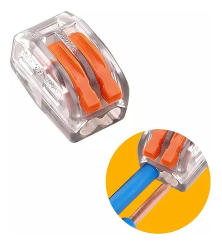 80x Kit Conector Emenda Rápida Com Derivaçã Borne 2 3 5 Fios Cor Transparente