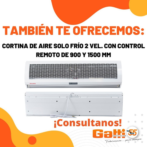 Imagen 8 de 10 de Cortina De Aire 120 Cm Frío Solo Con Control Remoto 2 Vel