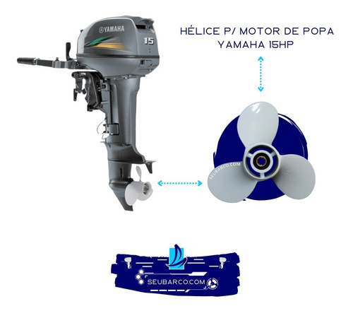 Imagem 4 de 10 de Hélice Para Motor De Popa Yamaha 15 Hp 9 1/4 X 10 1/2