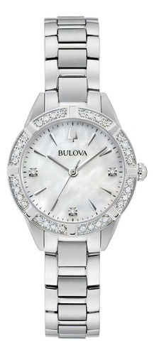 Relógio Bulova Classic Sutton 35 Diam 96r253 para mulheres, cor de pulseira: prata