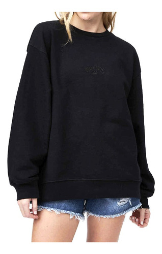 Billabong Daily Light Crew Over Negro Buzo Mujer