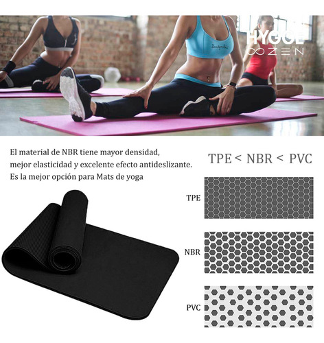 Imagen 5 de 7 de Pack X10 Mat Nbr 10mm Antideslizante Yoga Pilates Fitness