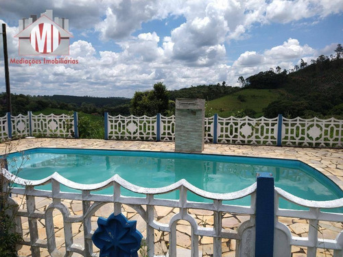 Linda Chácara Com 2 Dormitórios, Piscina, Perto Da Cidade, Vista Deslumbrante, À Venda, 5353 M² Por R$ 290.000 - Rural - Pedra Bela/sp - Ch0880