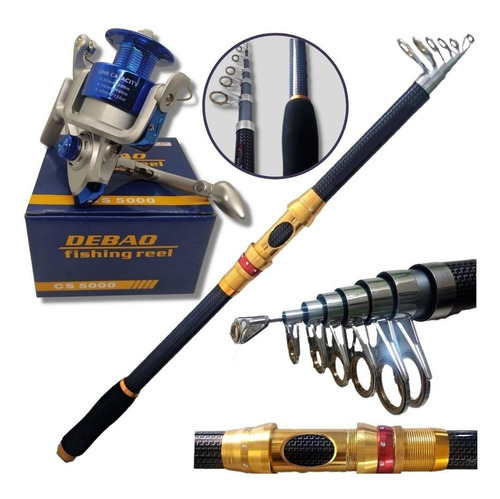 Kit De Pesca - Vara Carbono Leve 3 Metros E Molinete Cs 5000