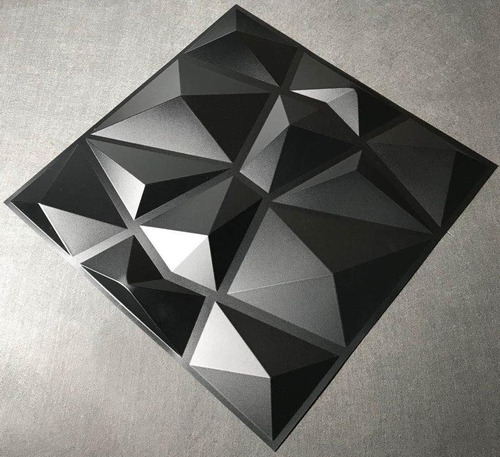 Panel 3d En Pvc Modelo Diamante Color Negro