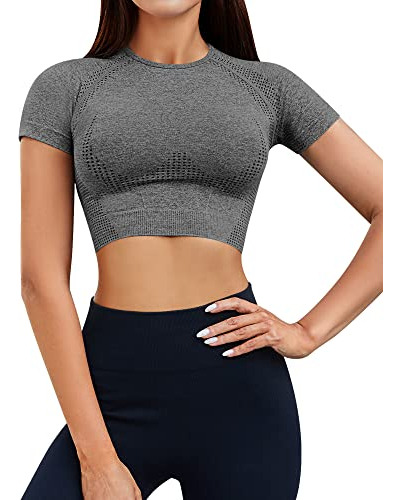 Top Corto De Entrenamiento Para Mujer Camiseta Deportiva De