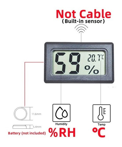 Termometro Digital Lcd Con Sensor De Humedad 2 Unidades