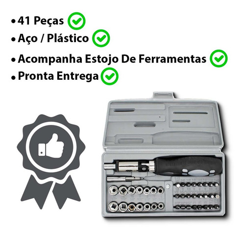Imagem 5 de 6 de Maleta De Ferramenta 24 Chaves Philips E Fenda E 14 Soquetes