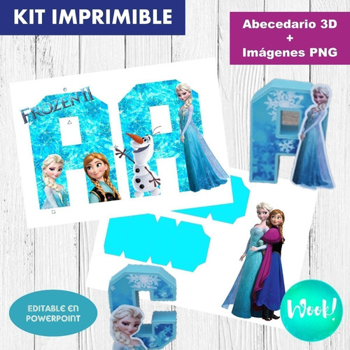 Frozen Letras 3d Corpóreas Imprimibles Editable + Pdf + Png 