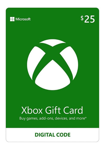 Tarjeta Xbox Gift Card - 25 Usd - Solo Cuenta Eeuu 