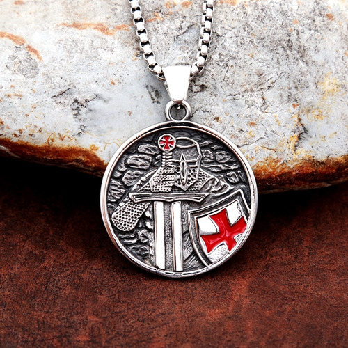 Collar Con Colgante De Cruz De Caballeros Templarios Para Ho