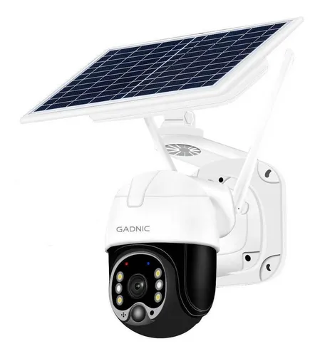 Cámara De Seguridad Gadnic Cmsol42 Con Resolución 3MP Color Blanco Visión Nocturna Con Panel Solar