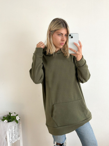 Buzo Mujer Frisa Maxi Buzo Canguro Overzise