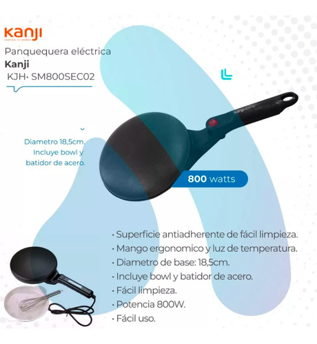 Panquequera Electrica Kanji Kjh-sm800sec02 Negro Premium
