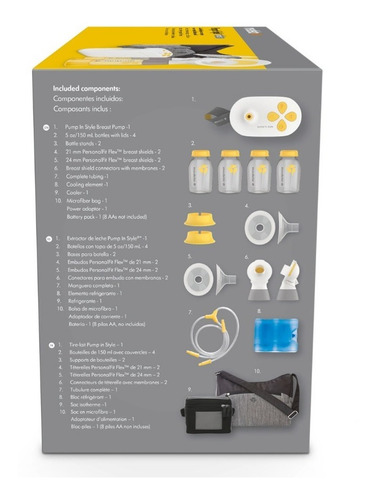 Imagen 6 de 8 de Medela Extractor Eléctrico Pump In Style Maxflow Sacaleches